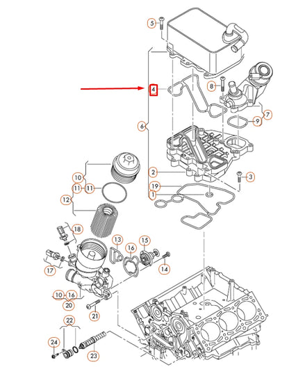 NEW AUDI A4 B8 OIL COOLER GASKET SEAL 059117070B ORIGINAL