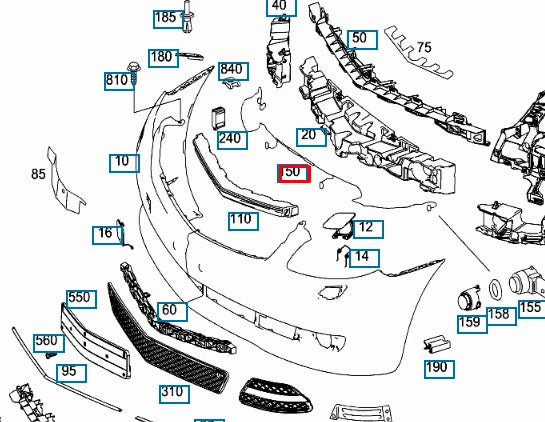 NEW MERCEDES BENZ CL C216 FRONT BUMPER PDC SENSOR WIRING A2214401708 ORIGINAL