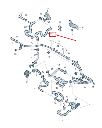 new vw amarok 2h engine coolant hose 2h2121073 original