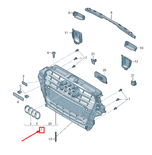 new audi a3 8v radiator grille 8v3853651ak1rr 8v3853651ak 1rr original