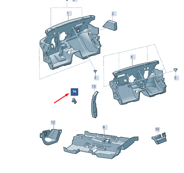 new skoda superb mk3 front left wheel reinforc. insulation 3v0864237 original