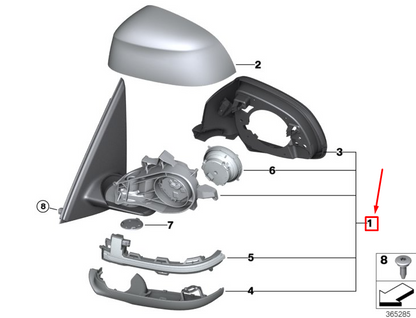 new bmw x4 f26 front left side wing mirror 51167396071 original