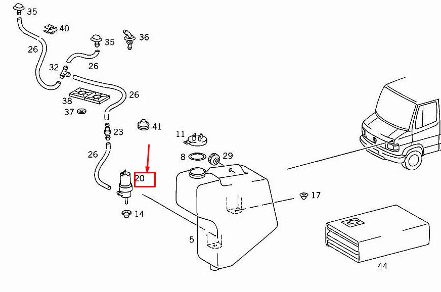 NEW MERCEDES-BENZ VARIO FRONT WASHER FLUID PUMP A0008603226 ORIGINAL