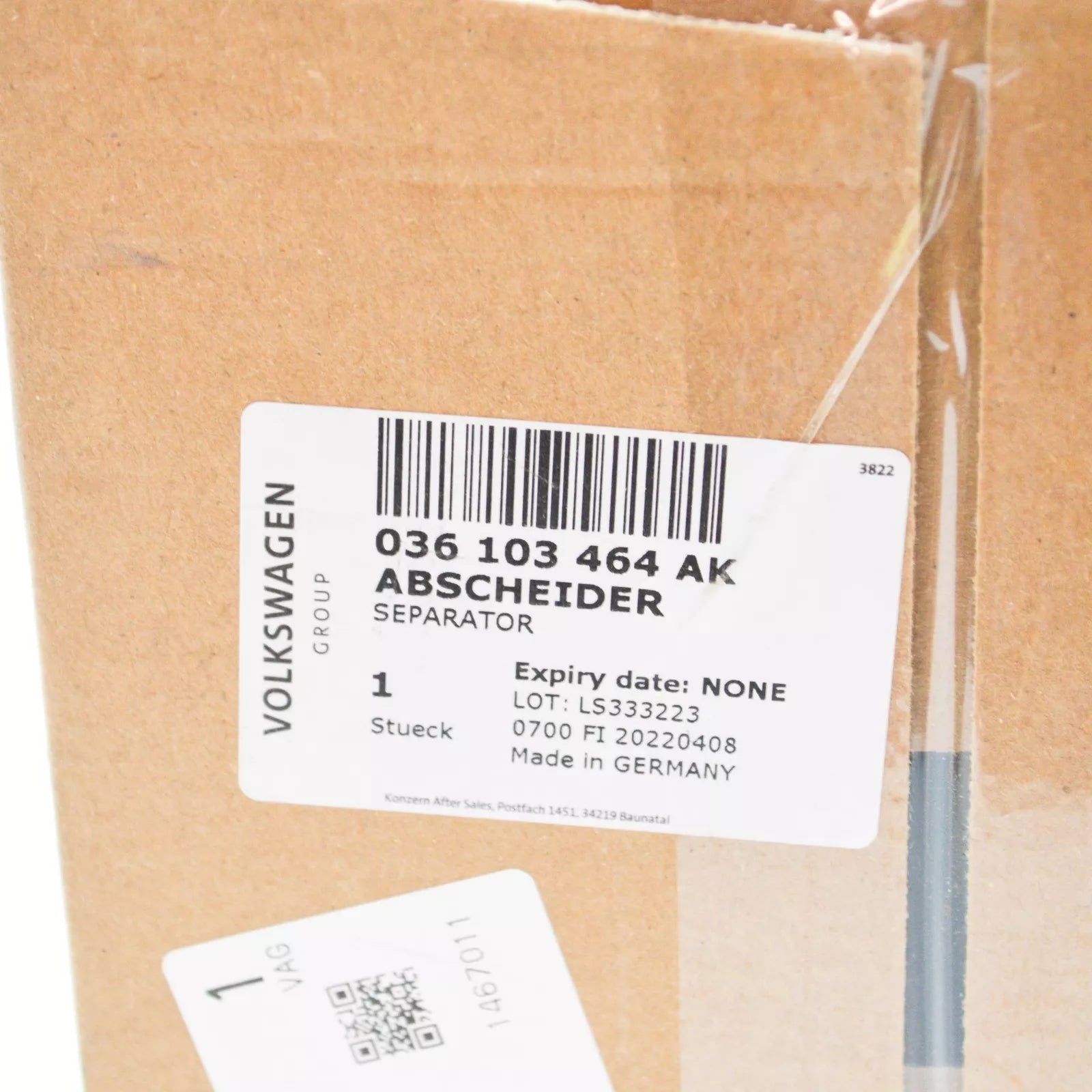 NEW VW GOLF VI 5K MK6 OIL SETTLER SEPARATOR 036103464AK