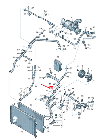 new vw golf vi 5k mk6 radiator coolant hose 1k0121101cq original