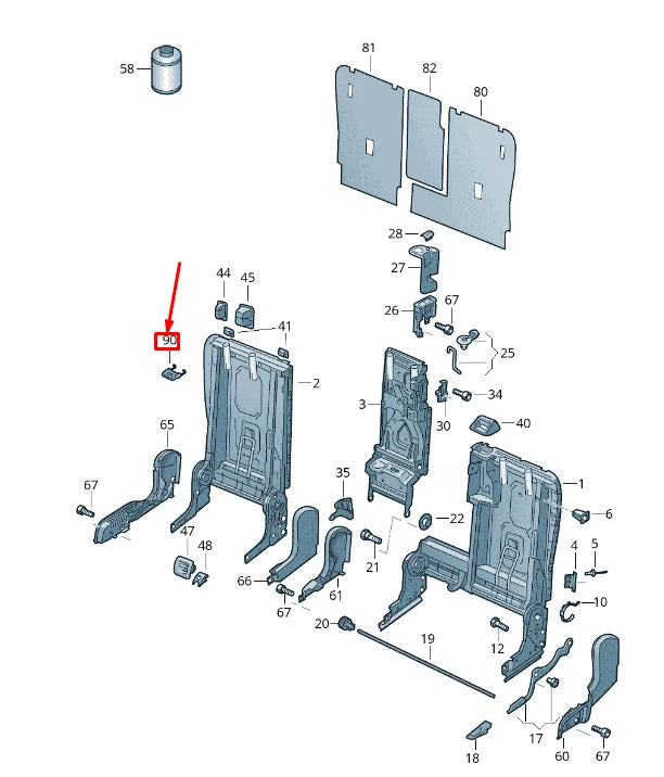 NEW VW TOUAREG 7P MK2 REAR CHILD SEAT ATTACHMENT HOLDER 8R0885269