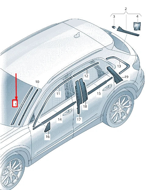 NEW AUDI Q3 F3 LEFT WATER DEFLECTOR STRIP 83F854327C9B9