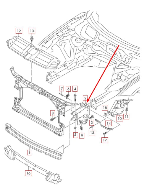 NEW AUDI A6 C7 FRONT BUMPER RIGHT CRASH IMPACT BRACKET 4G0807134B 2012