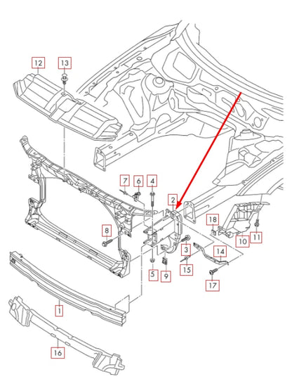 NEW AUDI A6 C7 FRONT BUMPER RIGHT CRASH IMPACT BRACKET 4G0807134B 2012