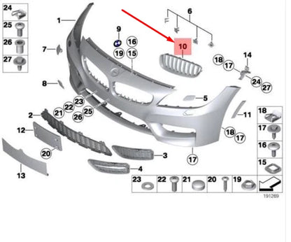 NEW BMW Z4 ROADSTER E89 FRONT RADIATOR LEFT KIDNEY GRILLE 51137191509 ORIGINAL