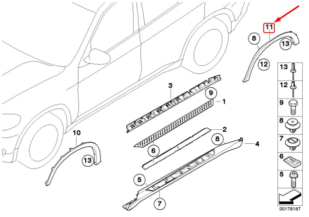 NEW BMW X5 E70 REAR RIGHT WHEEL ARCH COVER TRIM 7158426 51777158426 ORIGINAL
