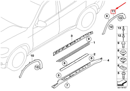 NEW BMW X5 E70 REAR RIGHT WHEEL ARCH COVER TRIM 7158426 51777158426 ORIGINAL
