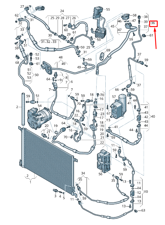 new audi q7 4m a/c refrigerant line 4m0816706e original