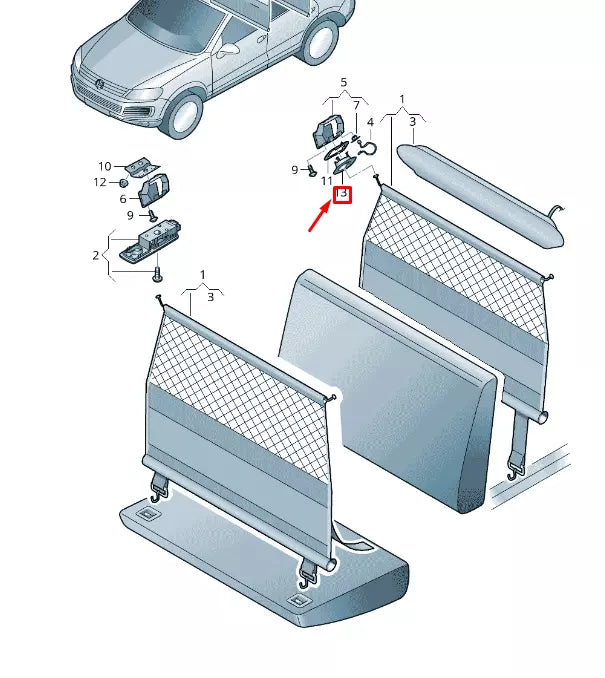 NEW VW TOUAREG 7P MK2 NET REAR RIGHT SUSPENSION LUG TRIM 7P6867970A95T