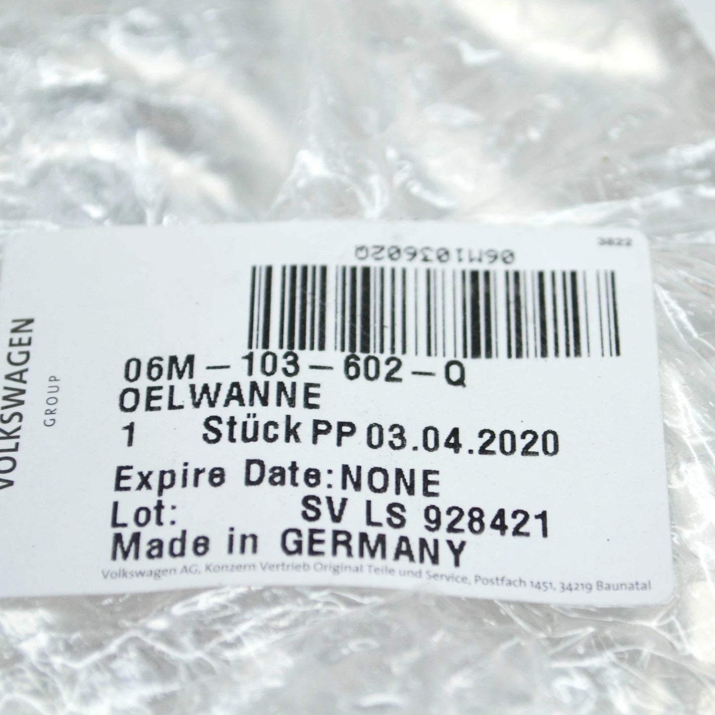 NEW AUDI A4 B9 ENGINE OIL PAN LOWER 06M103602Q