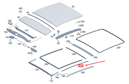 new mercedes-benz gla h247 sliding sunroof seal a2137822000 original