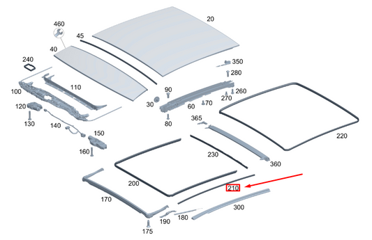 new mercedes-benz gla h247 sliding sunroof seal a2137822000 original