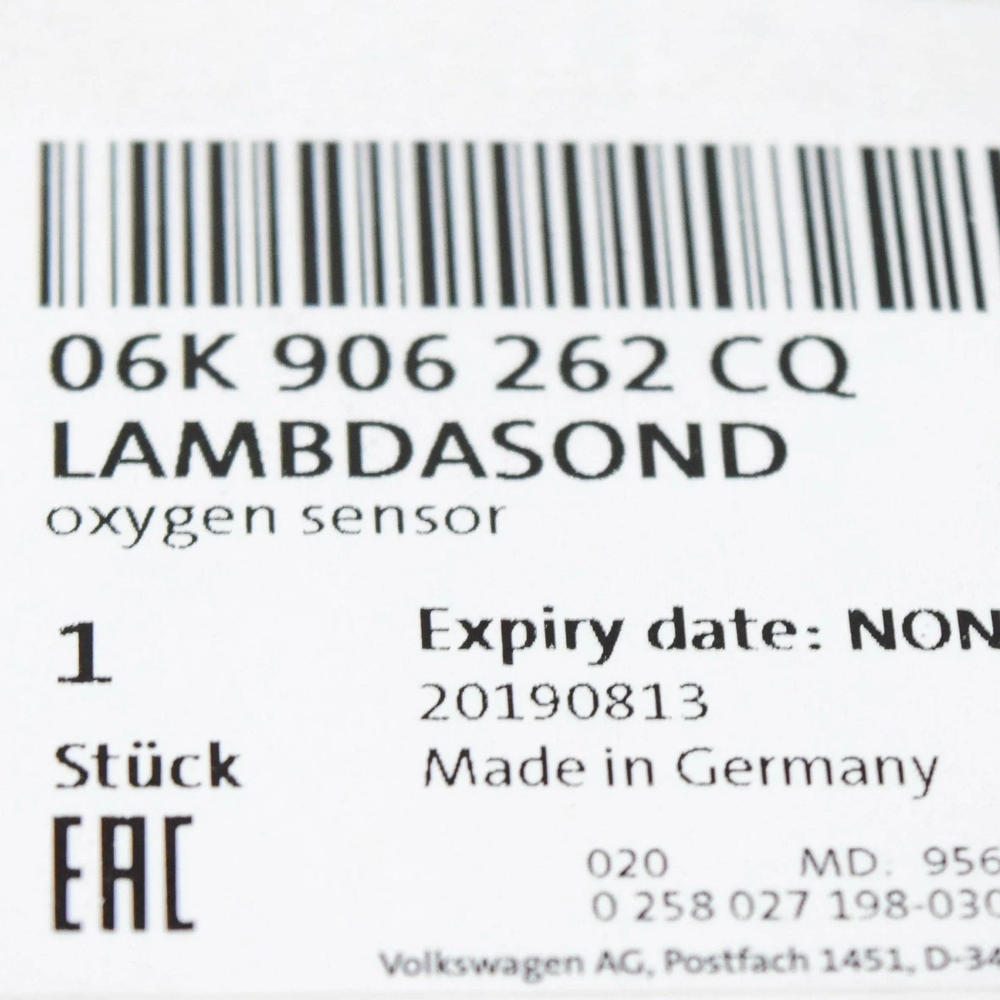 NEW AUDI A3 8V FRONT LAMBDA PROBE 06K906262CQ ORIGINAL