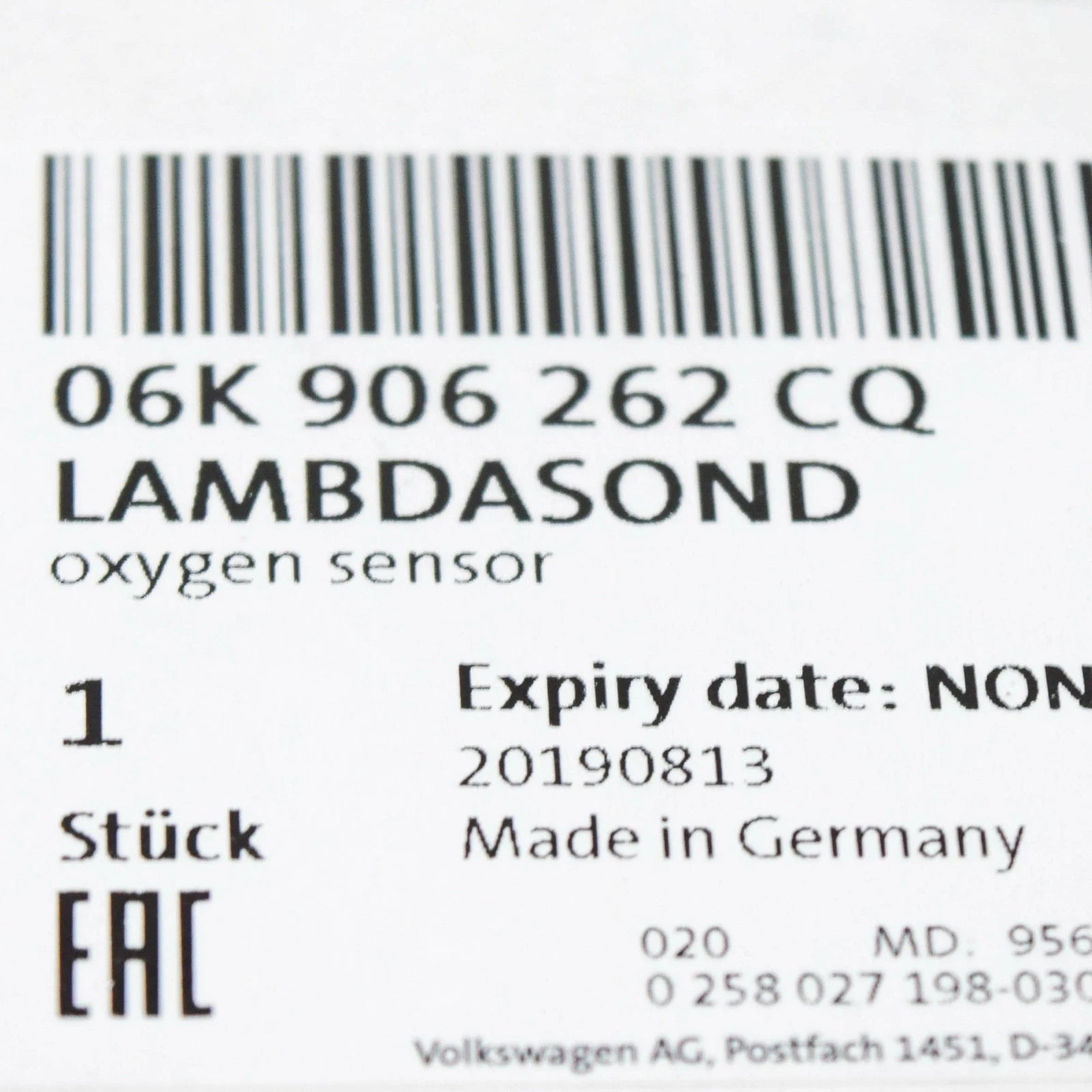 NEW AUDI A3 8V FRONT LAMBDA PROBE 06K906262CQ ORIGINAL