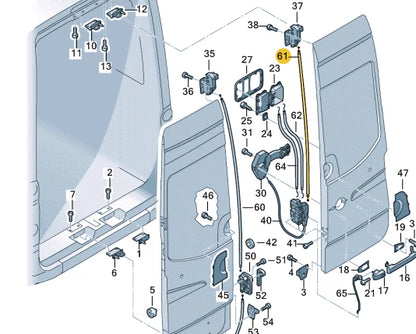 NEW VOLKSWAGEN CRAFTER 2E REAR RIGHT UPPER BOWDEN CABLE 2E1827532A ORIGINAL