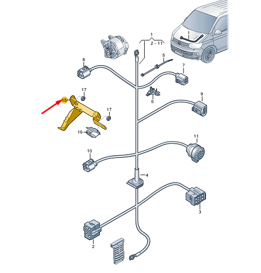 NEW VW TRANSPORTER VI T6 STARTER BRACKET 7E0971858 ORIGINAL