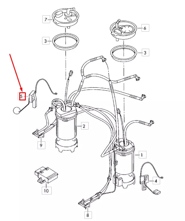 NEW VOLKSWAGEN TOUAREG 7P MK2 RIGHT FUEL GAUGE SENSOR 7P0919673K ORIGINAL