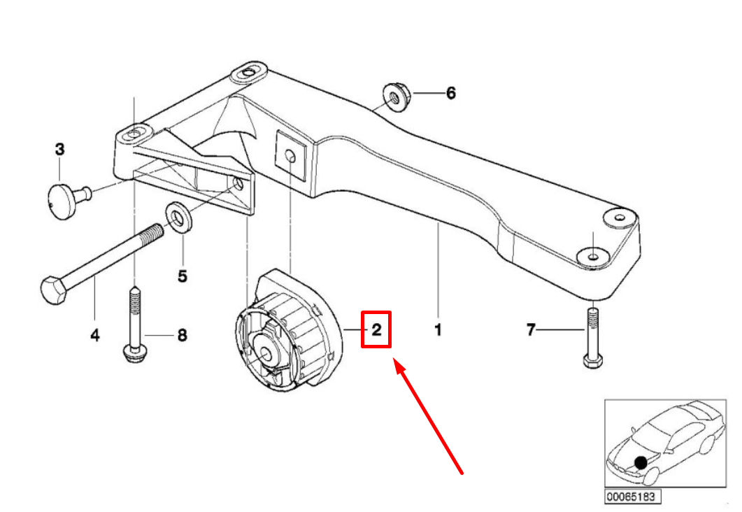 new bmw 5 e60 gearbox mount 22316773125 6773125 original