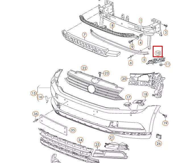 NEW VW PASSAT B8 FRONT LEFT BUMPER BRACKET 3G0807049 ORIGINAL