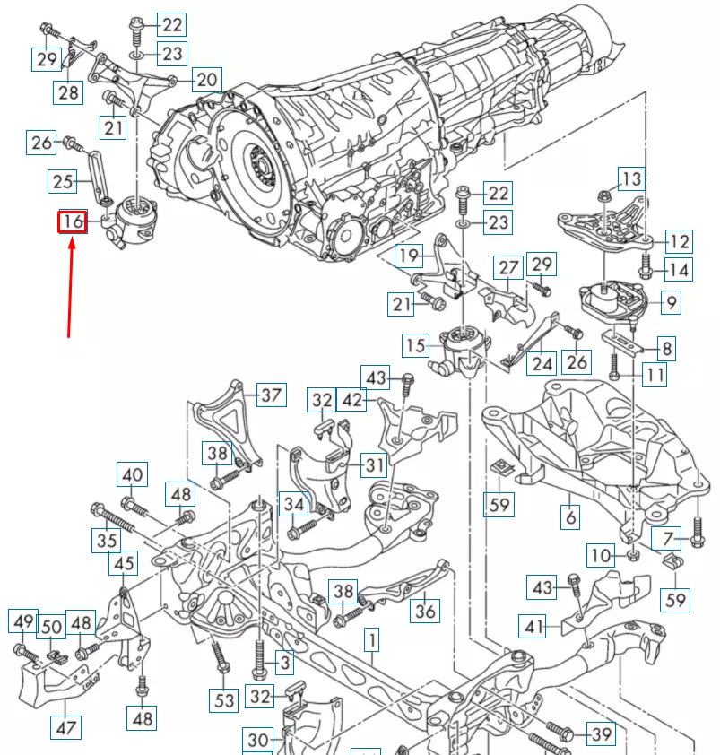 NEW AUDI A8 S8 QUATTRO D4 RIGHT GEARBOX MOUNT 4H0399152BC ORIGINAL