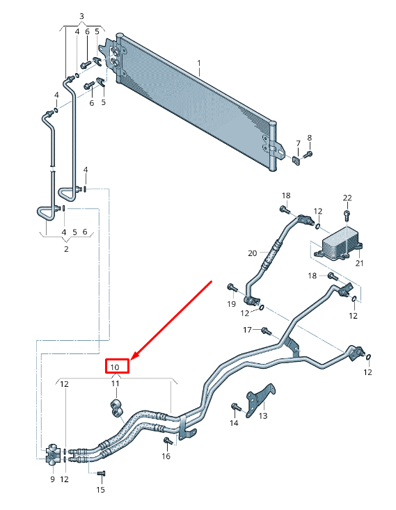 new audi q7 4l automatic transmission oil pressure line 7l8317801g original