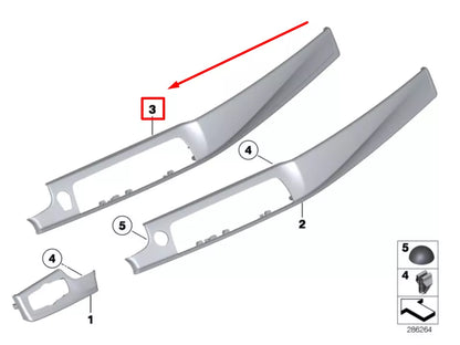 NEW BMW 5 F10 FRONT RIGHT HEXAGON DASHBOARD TRIM 51458050171 8050171 ORIGINAL