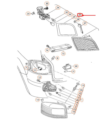 NEW AUDI A3 8P REAR RIGHT INNER TAIL LIGHT 8P4945094D ORIGINAL