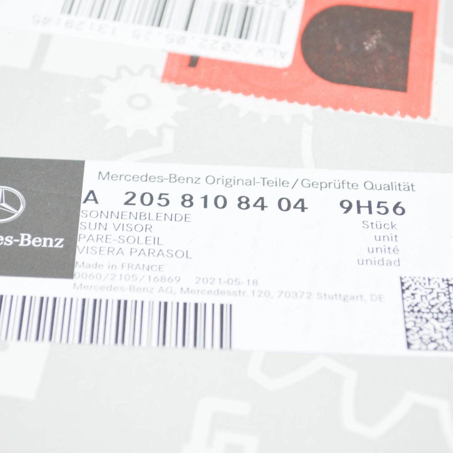 NEW MERCEDES-BENZ C W205 RIGHT SIDE SUN VISOR A20581084049H56