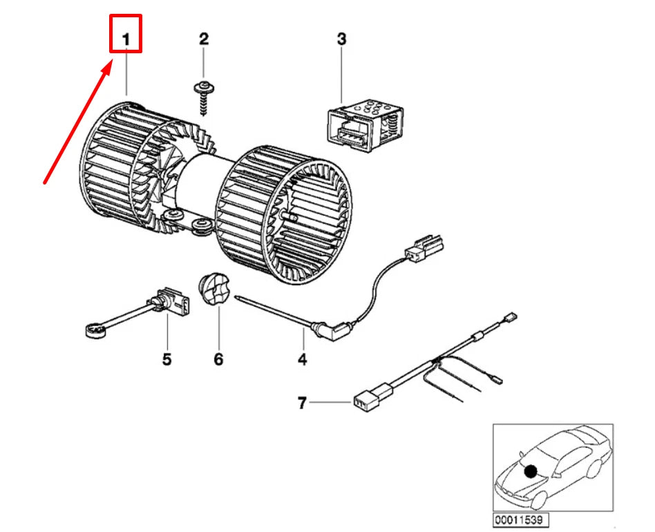 NEW BMW 7 E38 HVAC BLOWER MOTOR ASSEMBLY 8391809 64118391809 ORIGINAL