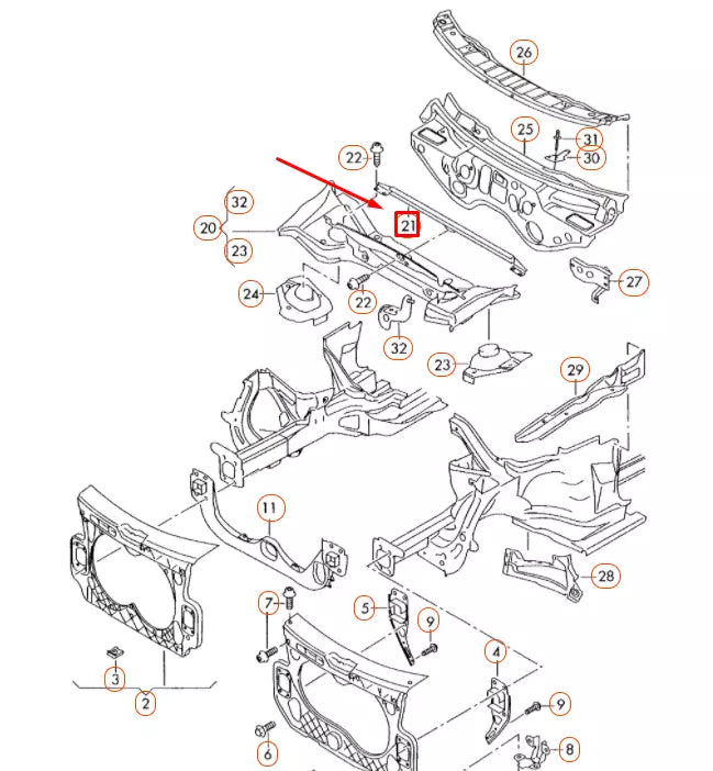 NEW AUDI A6 C6 FRONT BRACE ADDITIONAL REINFORCEMENT 4F0805629A ORIGINAL