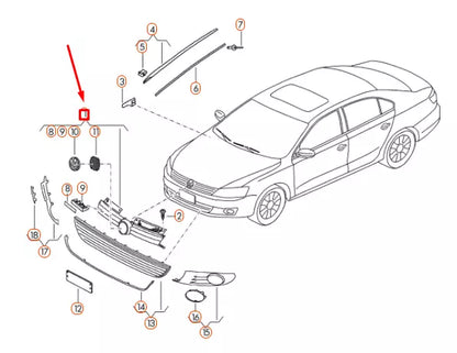 NEW VOLKSWAGEN JETTA A6 FRONT RADIATOR GRILLE GLI 5C6853651B041 ORIGINAL