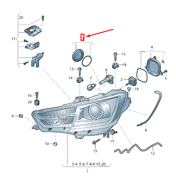 new audi a4 avant b9 front inner headlight bulb cap 8k0941607a original