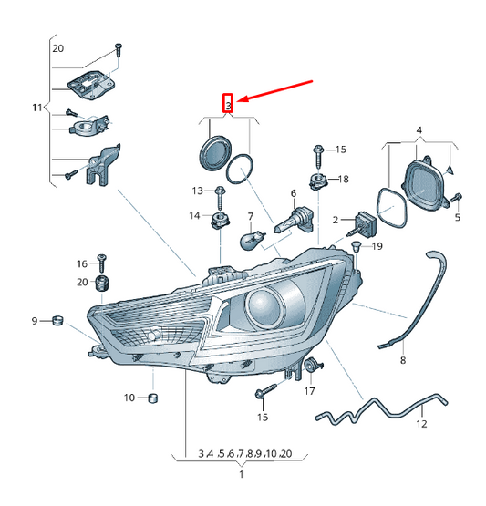new audi a4 avant b9 front inner headlight bulb cap 8k0941607a original