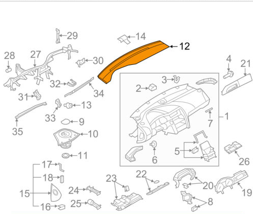 new audi q7 4l front dash heater air vent duct cover lhd 4l18199231dh original