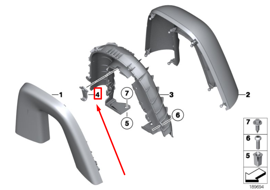 new bmw z4 roadster e89 right clothing-hook 9183912 51439183912 original