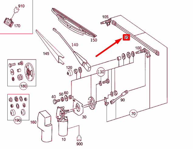 NEW MERCEDES-BENZ G W463 WINDSHIELD WIPER DRIVE ROD LHD A0018204541 ORIGINAL