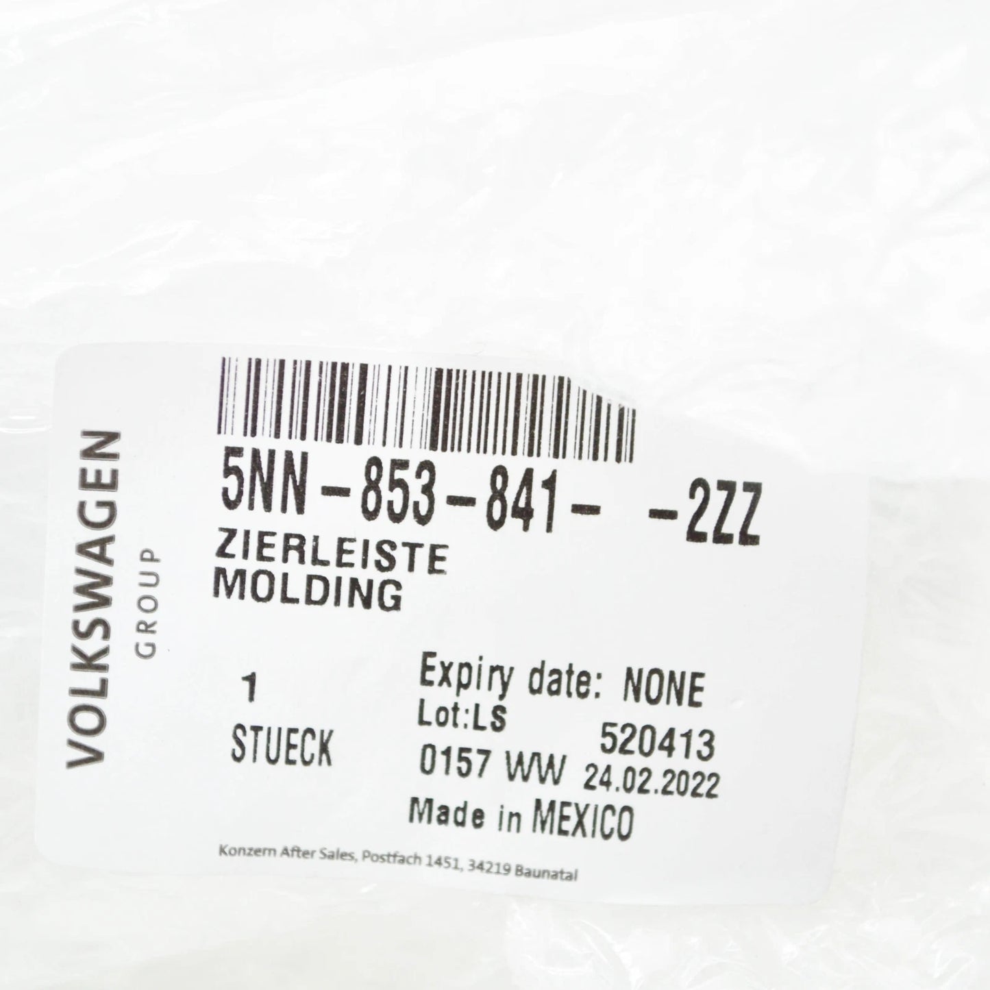 NEW VOLKSWAGEN TIGUAN AD REAR LEFT BUMPER MOLDING TRIM 5NN8538412ZZ