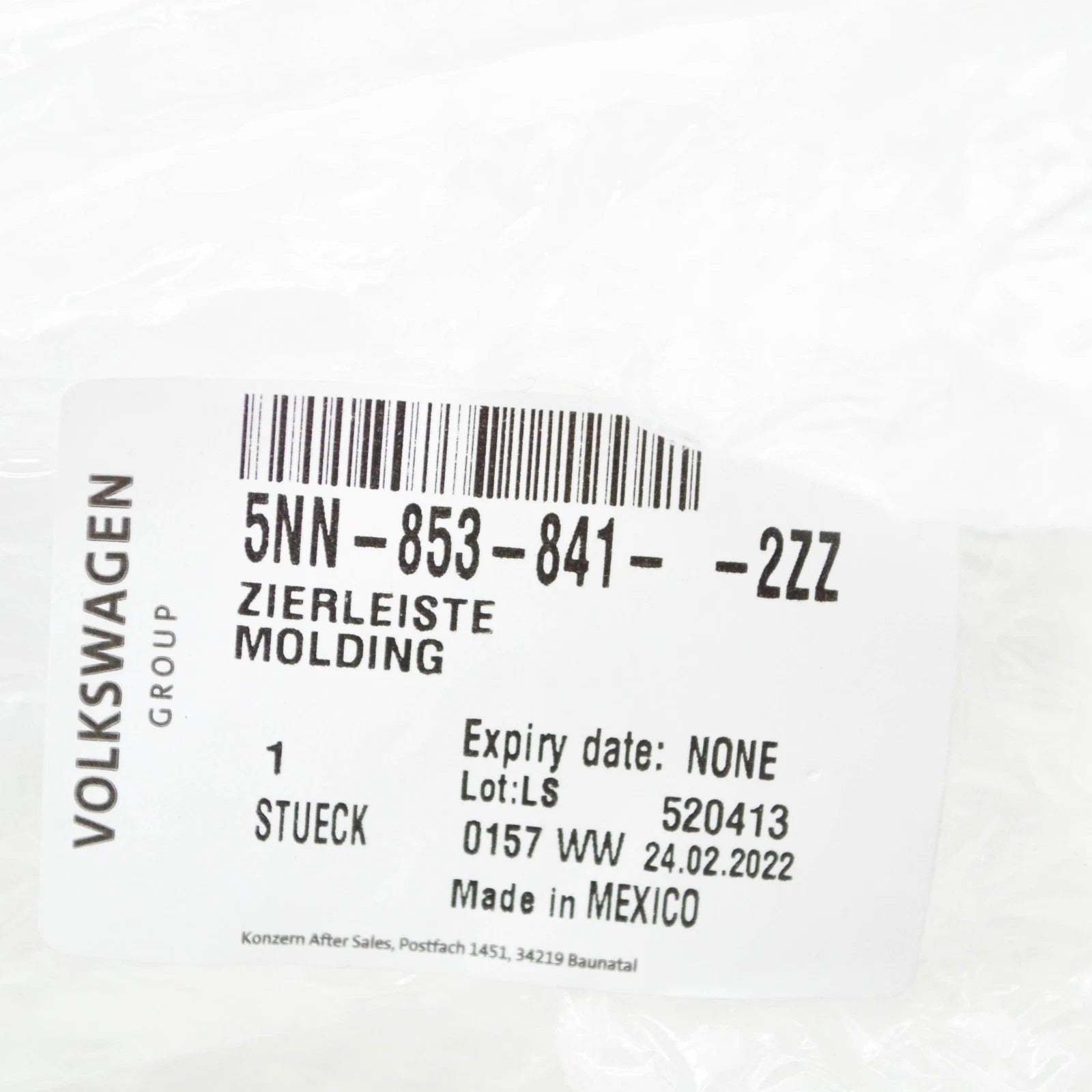 NEW VOLKSWAGEN TIGUAN AD REAR LEFT BUMPER MOLDING TRIM 5NN8538412ZZ