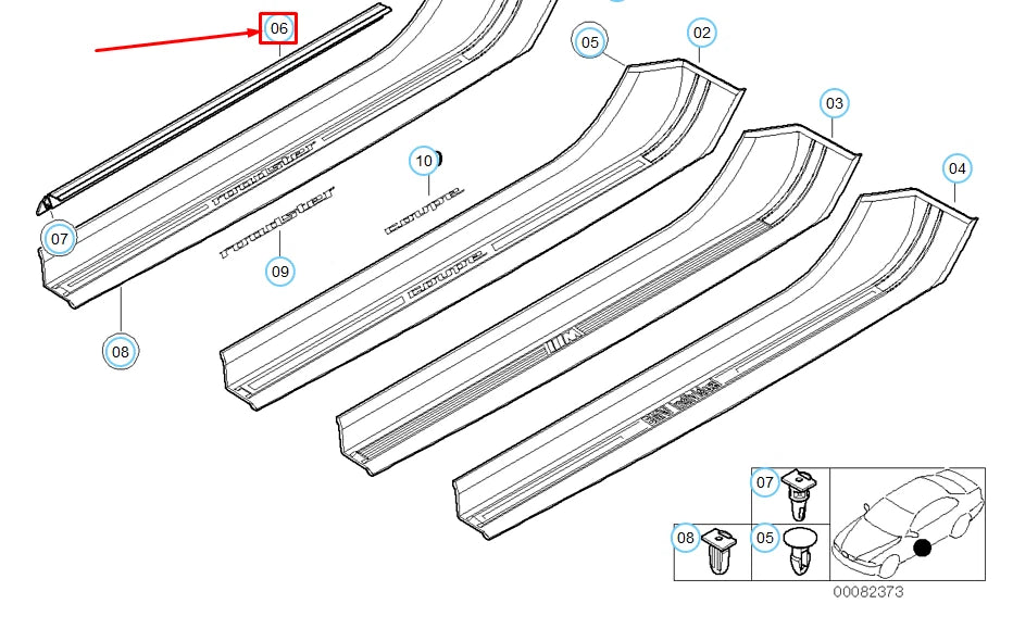 NEW BMW Z3 E36 FRONT RIGHT INTERIOR ENTRANCE COVER STRIP 51478399868 ORIGINAL