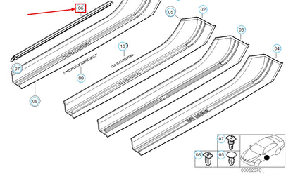 NEW BMW Z3 E36 FRONT RIGHT INTERIOR ENTRANCE COVER STRIP 51478399868 ORIGINAL