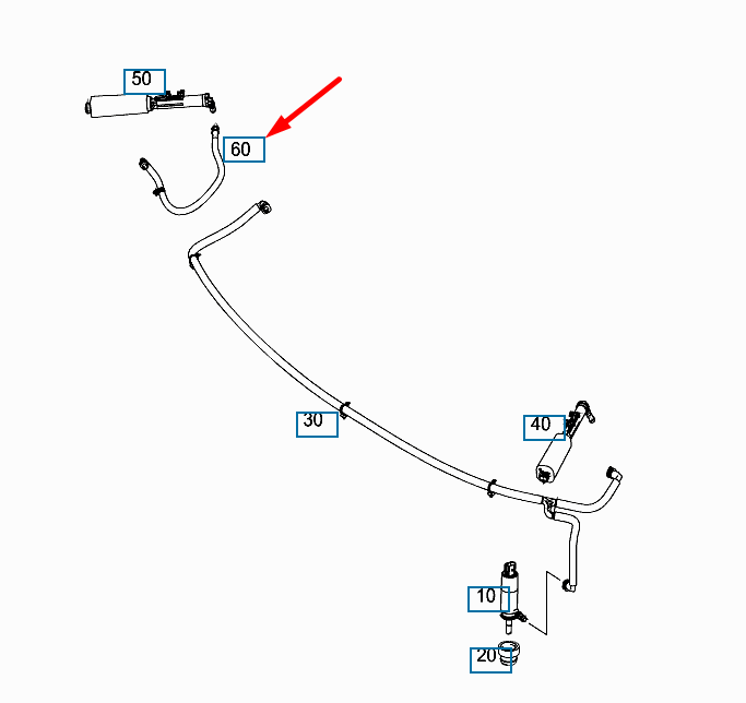 NEW MERCEDES-BENZ A-CLASS W176 WASHER HOSE A1768601692 ORIGINAL