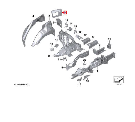 NEW BMW X5 G05 REAR RIGHT WHEELHOUSE EXTENSION 41007947136 ORIGINAL