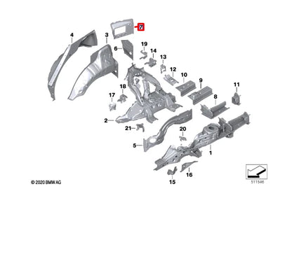 NEW BMW X5 G05 REAR RIGHT WHEELHOUSE EXTENSION 41007947136 ORIGINAL