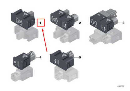 new bmw 2 coupe f22,f87 aux in-socket connector 84109229293 9229293 original