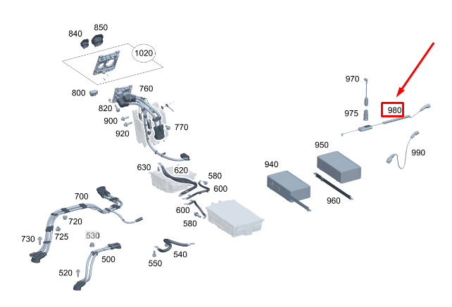 new mercedes-benz eqs v297 battery charging cable a0005838401 original